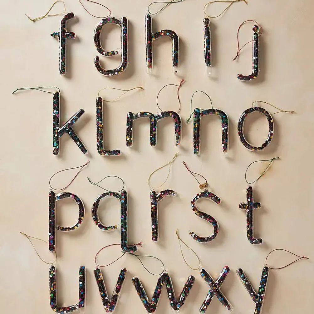 ANTHROPOLOGIE Glitz Monogram Ornament